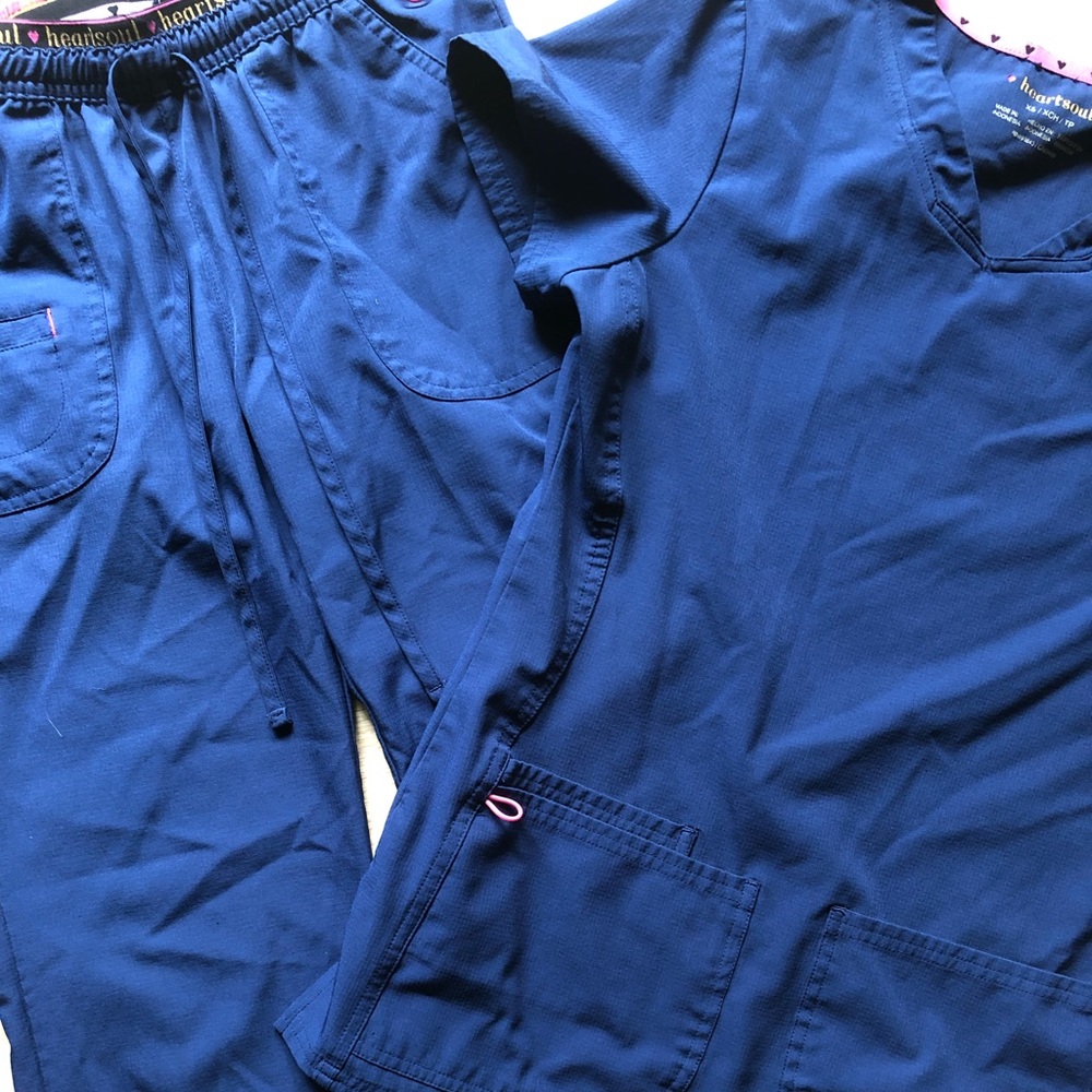 HeartSoul Navy Scrub set, XS, pants & tops